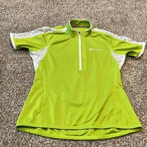 Women's size medium Cannondale cycling shirt green and white